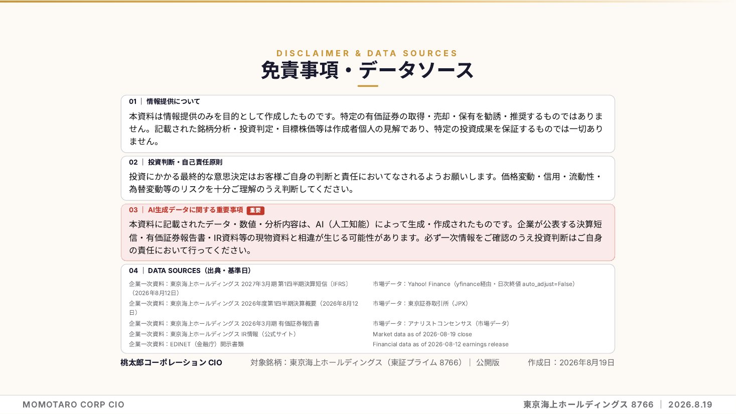 東京海上ホールディングス（8766）2026年度 第1四半期 銘柄分析 スライド11